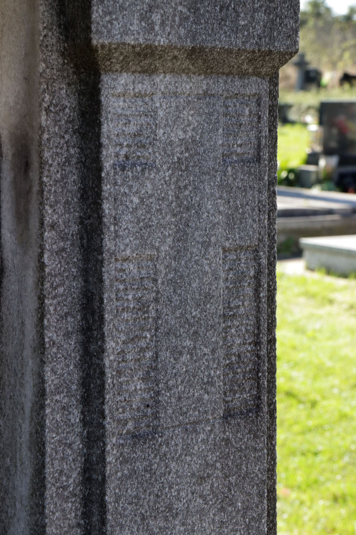 Fragment of Rudolf Tobola's tombstone, Sibice cemetery