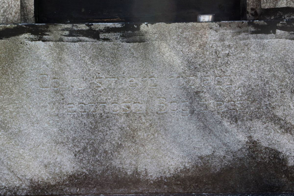 Inscription from the tombstone of Rudolf Tobola, Sibice cemetery
