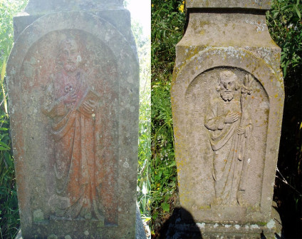 Detale nagrobka Piotra i Józefa Choptianych, cmentarz w Chłopówce, Ukraina