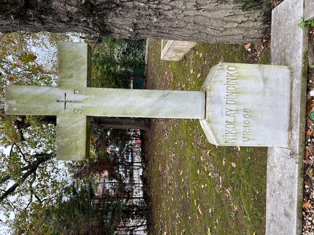 Tombstone of Nikolay Dincinko, Catholic cemetery in Adampol