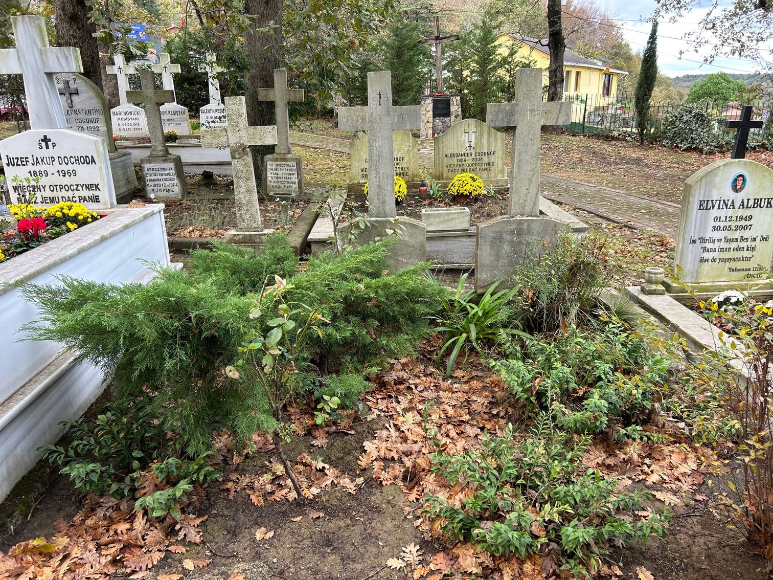 Tombstone of Anastasia Chugunov (left), Catholic cemetery in Adampol