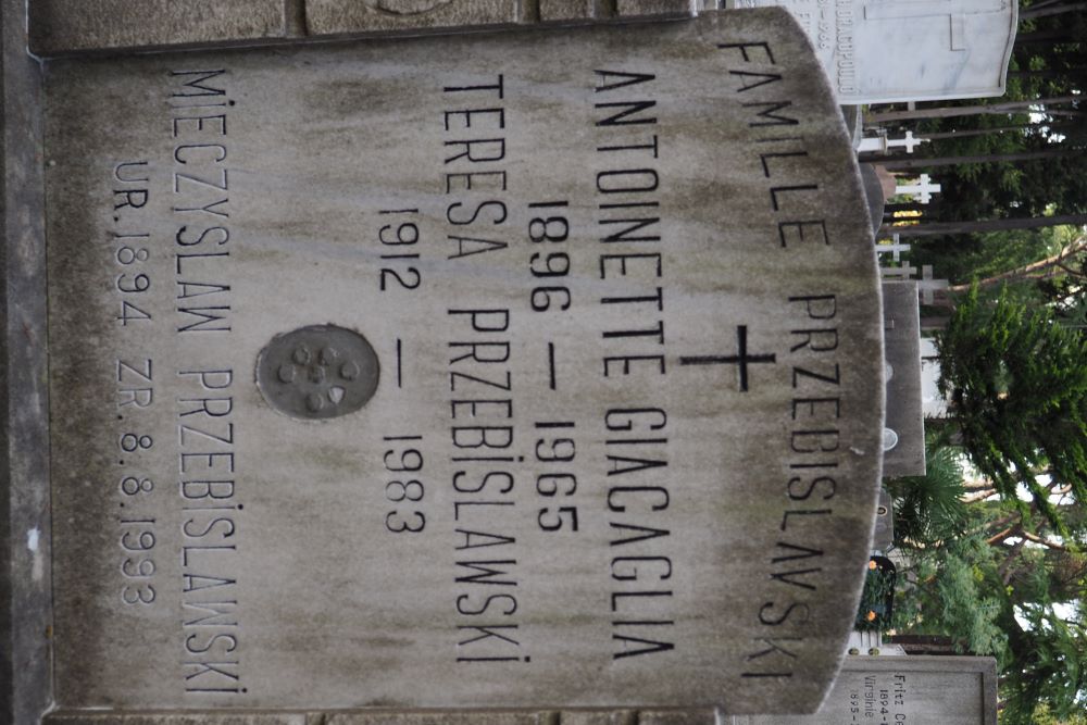 Tombstone of the Przebislawski family and Antoinette Giacaglia