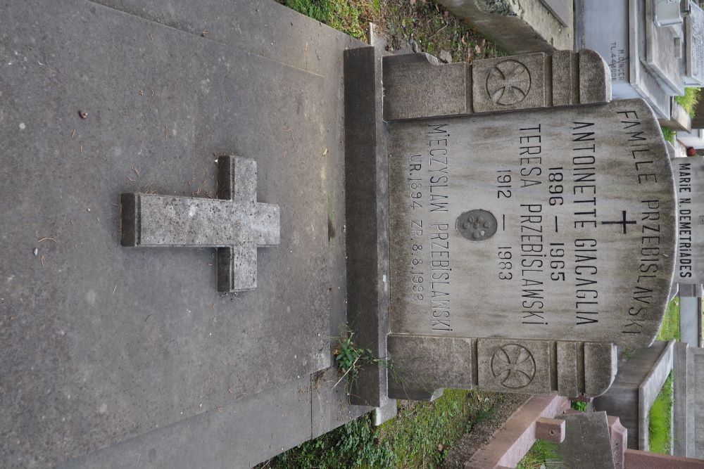 Tombstone of the Przebislawski family and Antoinette Giacaglia