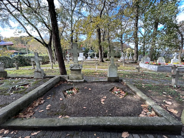 Tombstone of Joseph Dochody (left), Catholic cemetery in Adampol