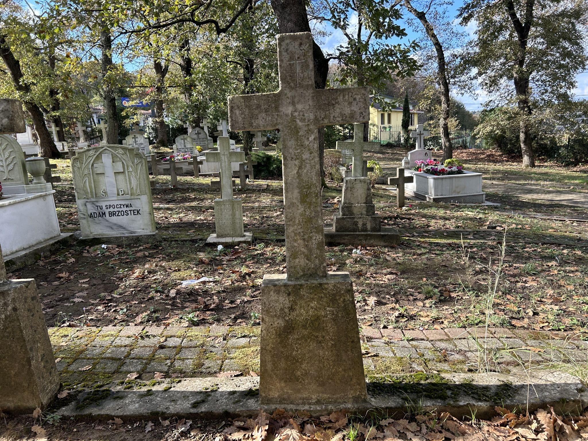 Tombstone of Jan and Jakub Kitler, Catholic cemetery in Adampol