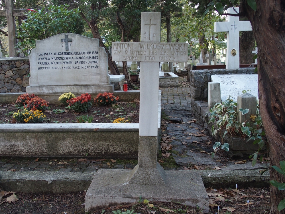 Tombstone of Antoni Wilkoszewski, Catholic cemetery in Adampol