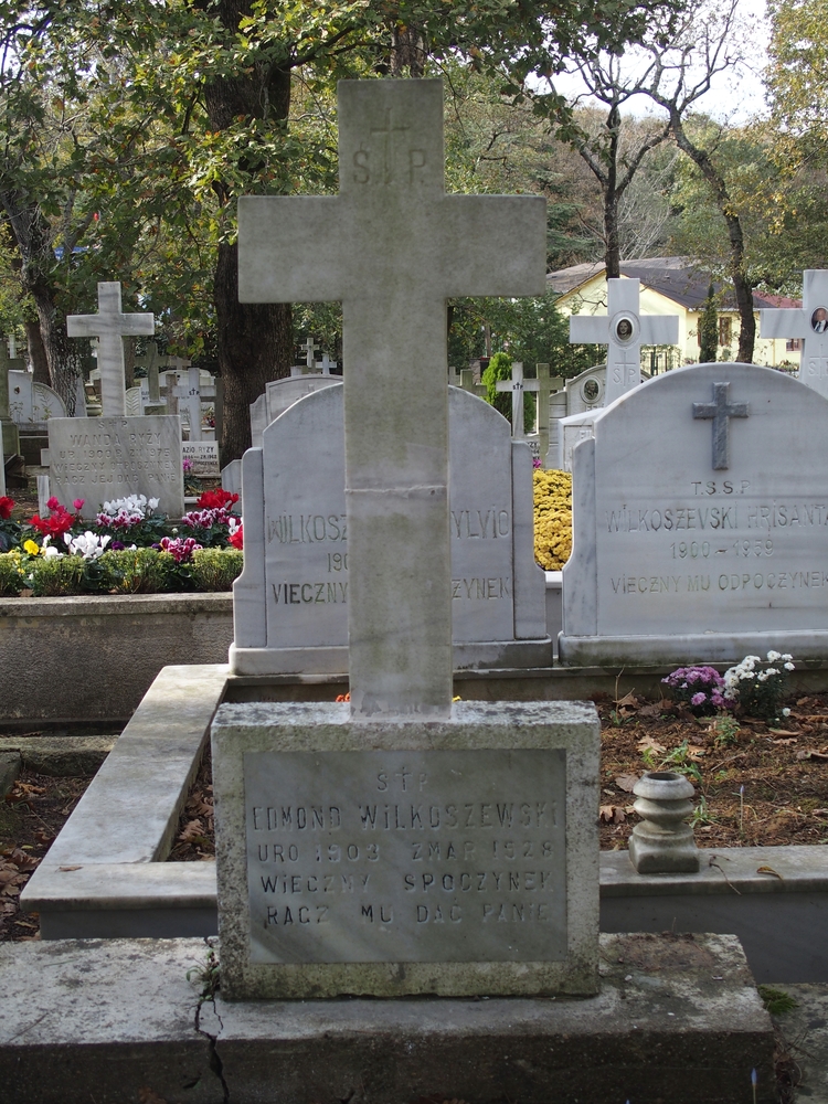 Tombstone of Edmund Wilkoszewski, Catholic cemetery in Adampol