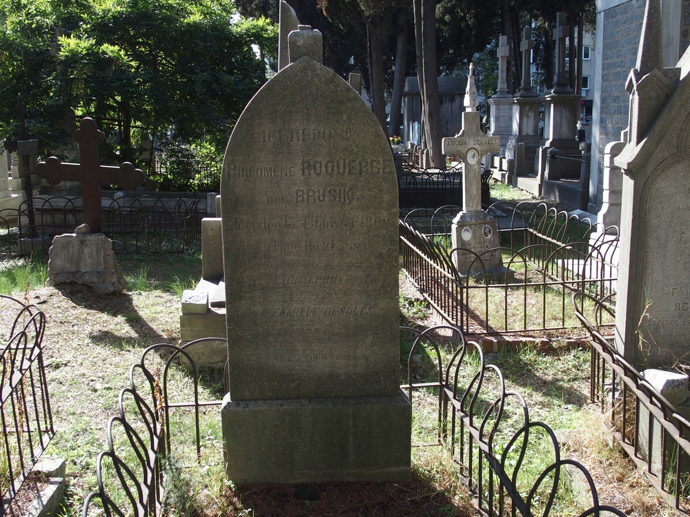 Fragment of the tombstone of Philoméne Boquèrbe, Feriköy Catholic Cemetery, Istanbul