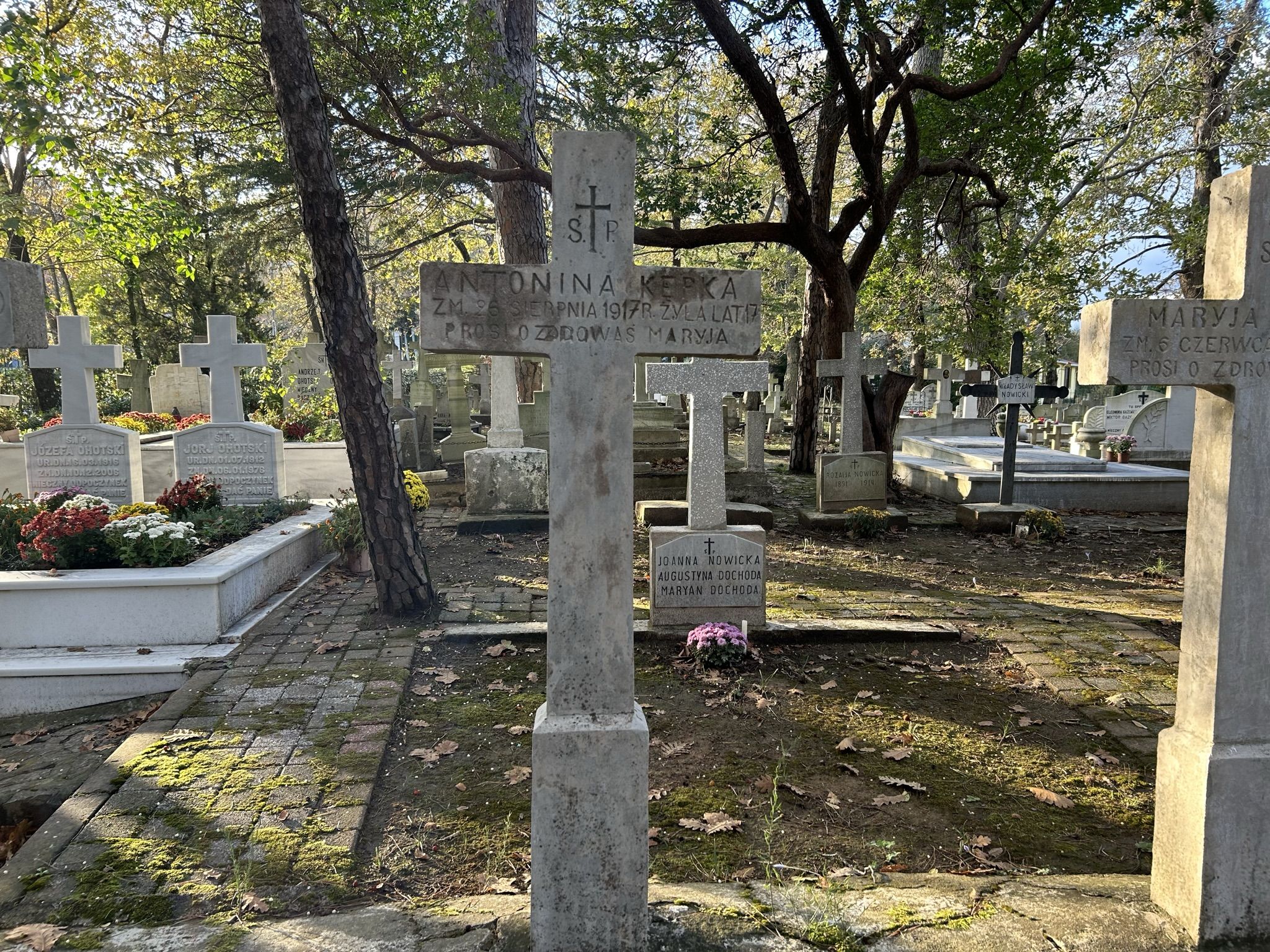 Tombstone of Antonina Kępka, Catholic cemetery in Adampol