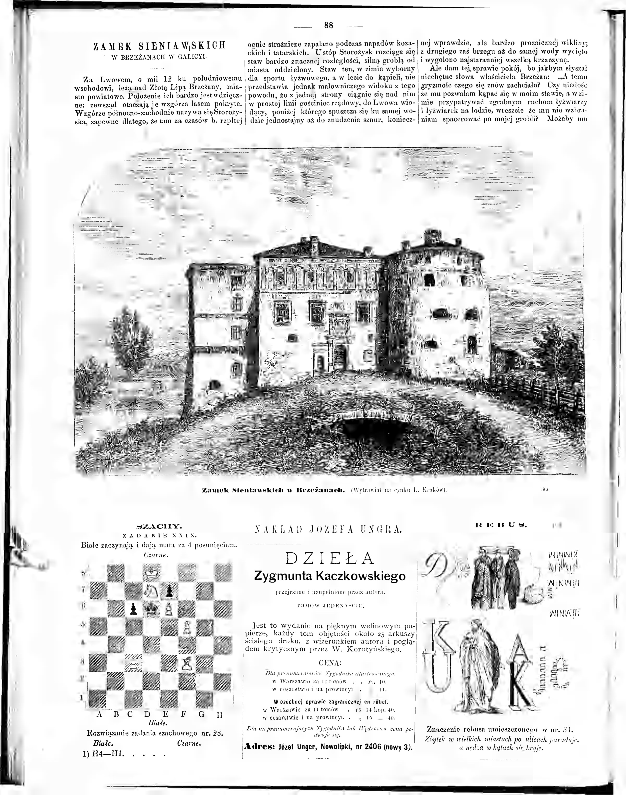 Fotografia przedstawiająca Description of Sieniawski Castle in Brzeżany