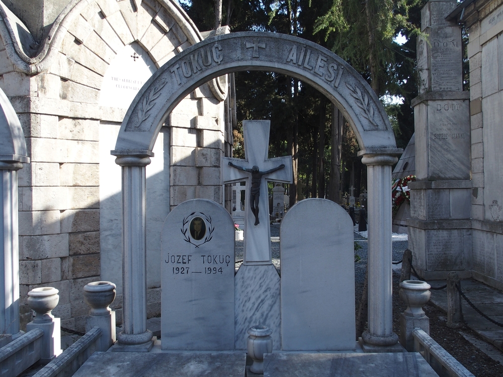 Fragment of Joseph Tokuç's tomb, Feriköy Catholic cemetery in Istanbul