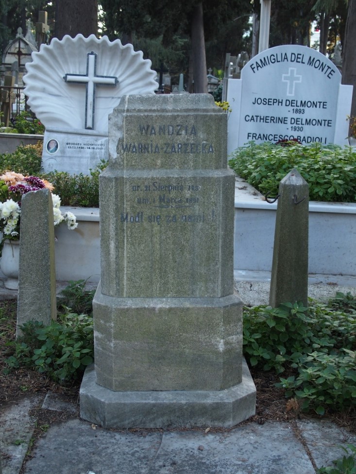 Fragment of the tombstone of Wanda Warnia Zarzecka, Feriköy Catholic Cemetery, Istanbul