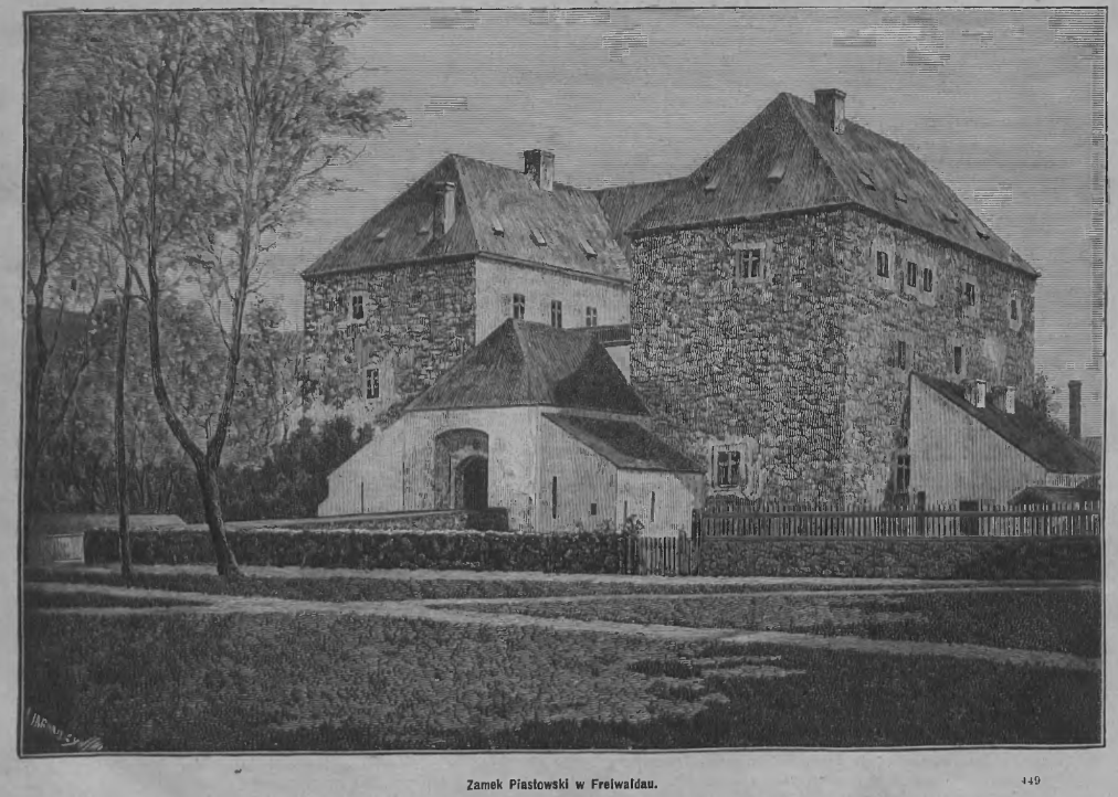 Fotografia przedstawiająca Opis zamku piastowskiego we Freiwaldau