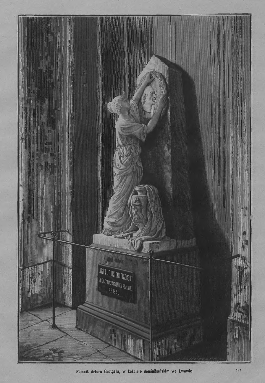 Fotografia przedstawiająca Opis pomnika Artura Grottgera we Lwowie
