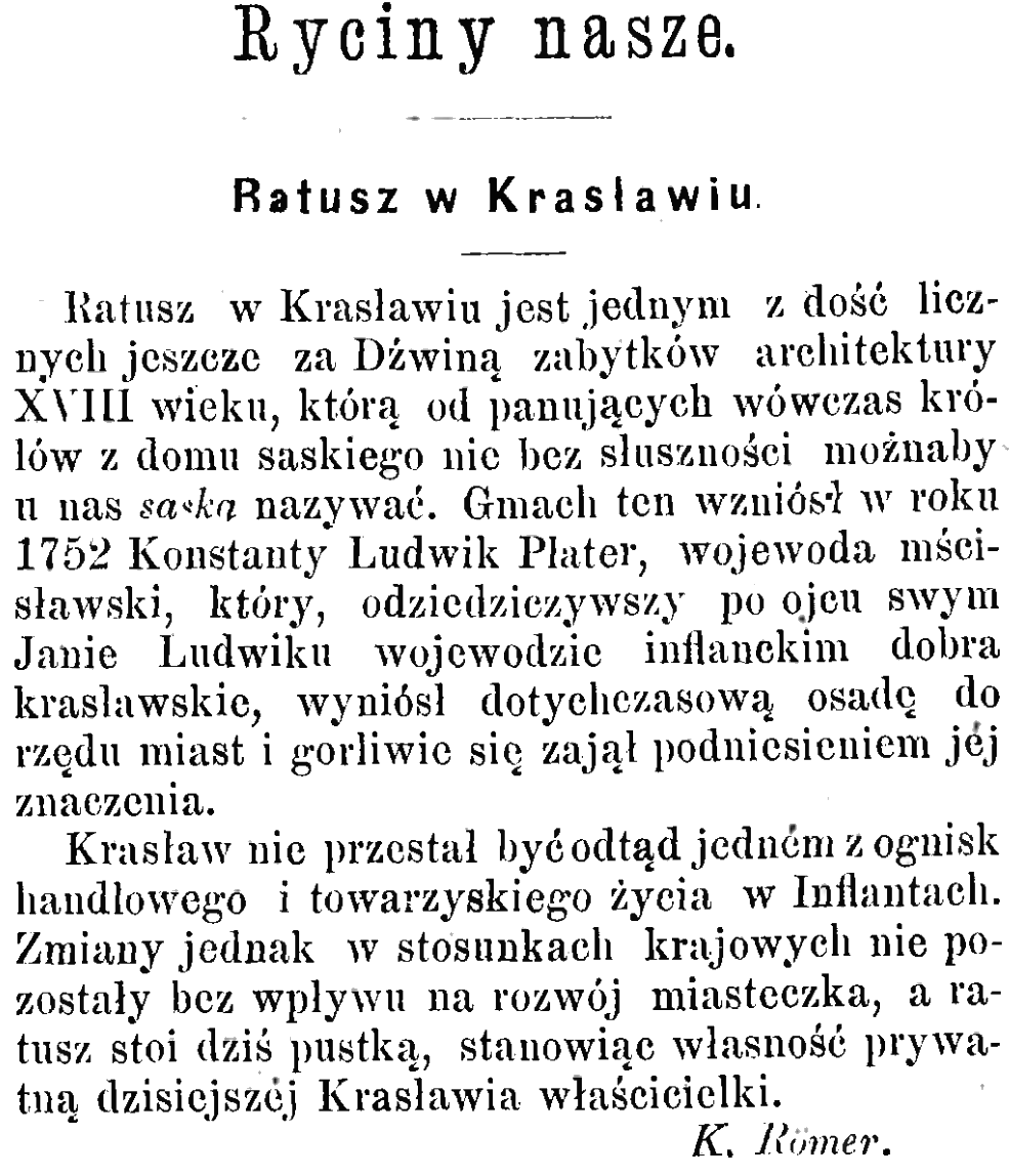 Photo montrant Description of Kraslaw Town Hall