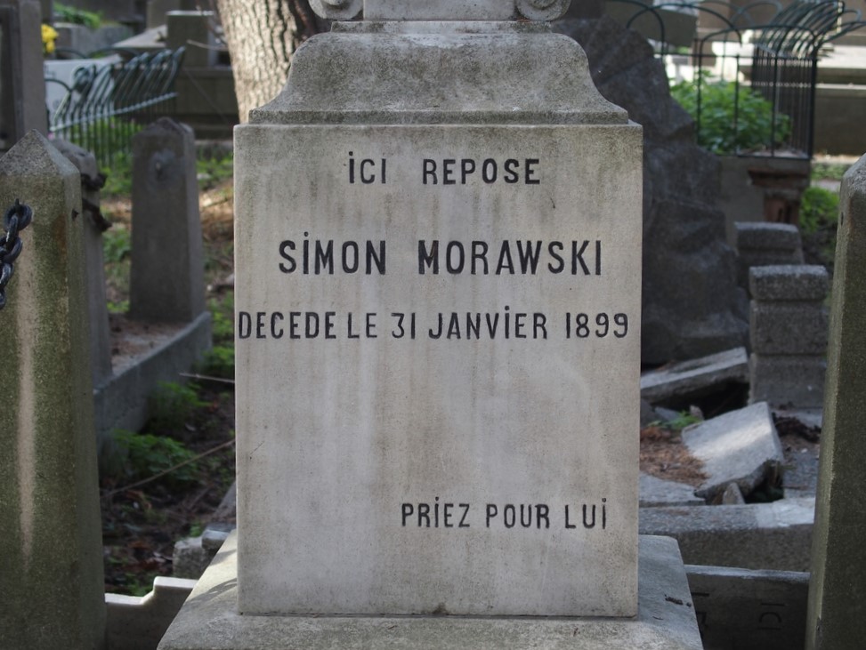 Inscription of the gravestone of Eveline and Simon Morawski, Feriköy Catholic Cemetery, Istanbul