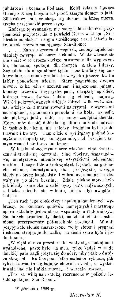 Photo showing Description of Kraszewski\'s villa in San Remo