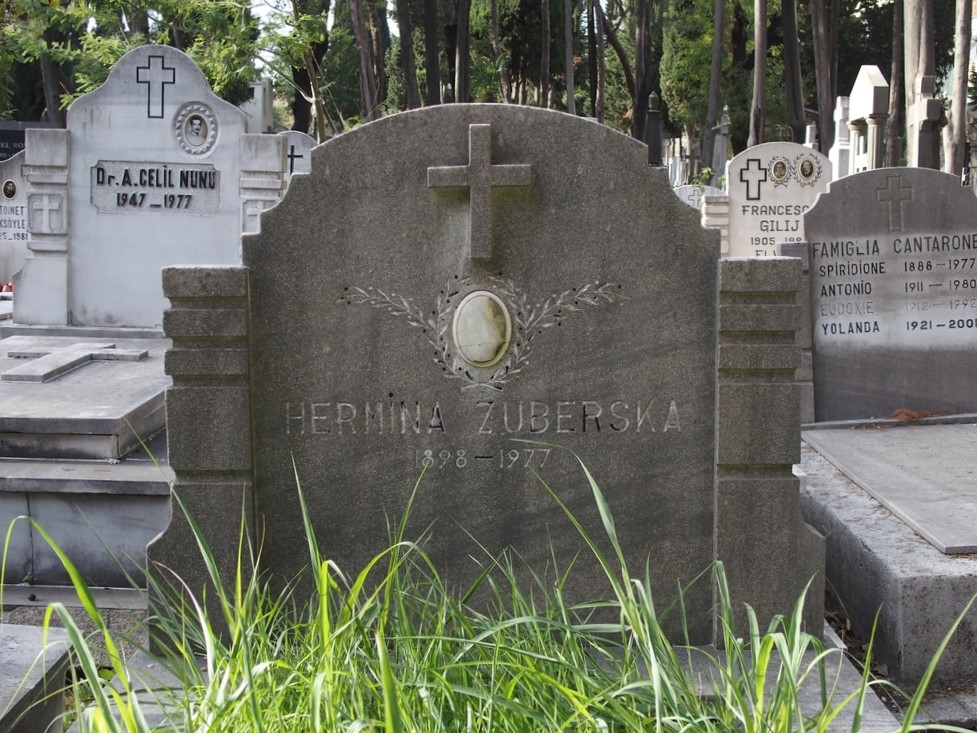 Fragment of Hermina Zuberska's tombstone, Feriköy Catholic Cemetery, Istanbul