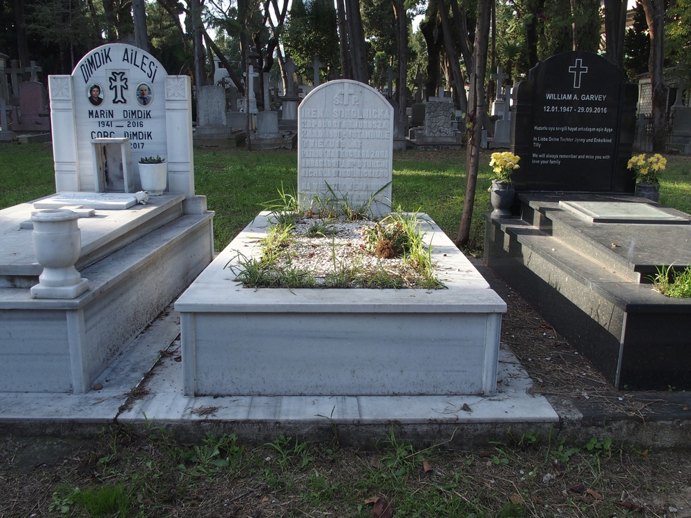 Tombstone of Irena Sokolnicka, Feriköy Catholic Cemetery, Istanbul