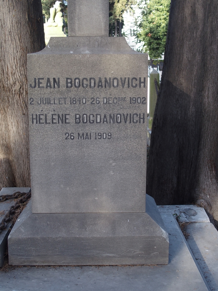 Inscription of the tombstone of Helèna and Jean Bogdanovich-Clauz, Feriköy Catholic Cemetery, Istanbul