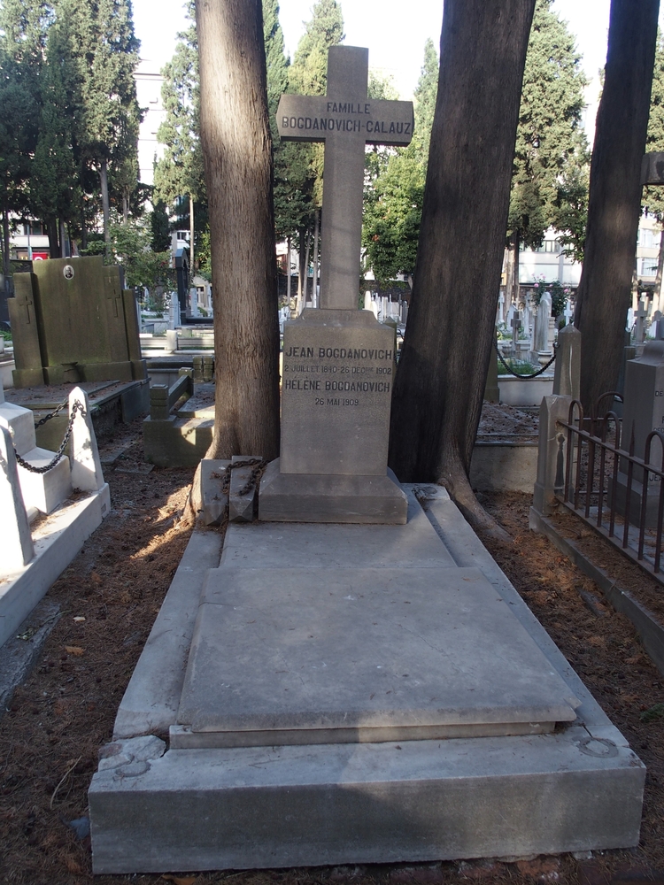 Tombstone of Hélèna and Jean Bogdanovich-Clauz, Feriköy Catholic Cemetery, Istanbul