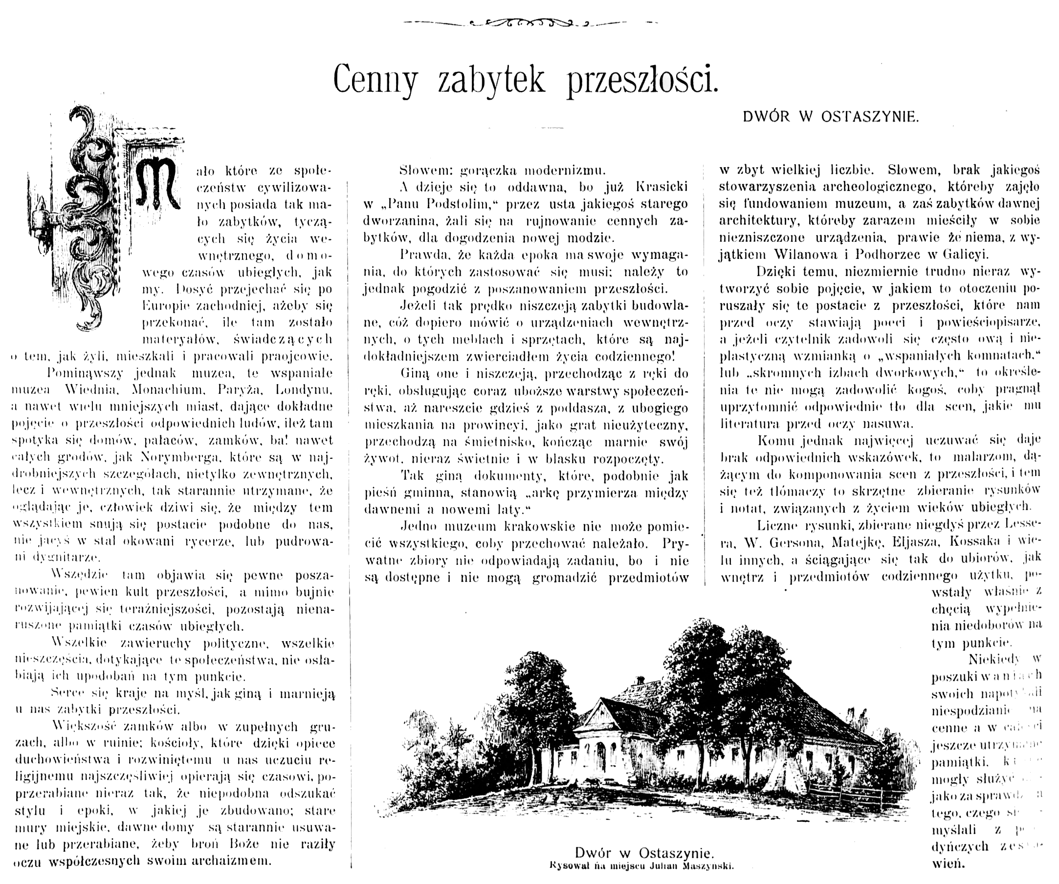Photo showing Description of the manor house in Ostashin