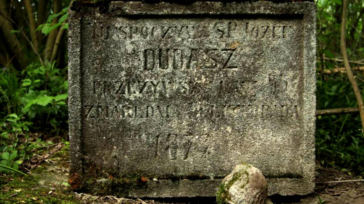 Inskrypcja z nagrobka  Józefa Dudasza, cmentarz w Draganówce