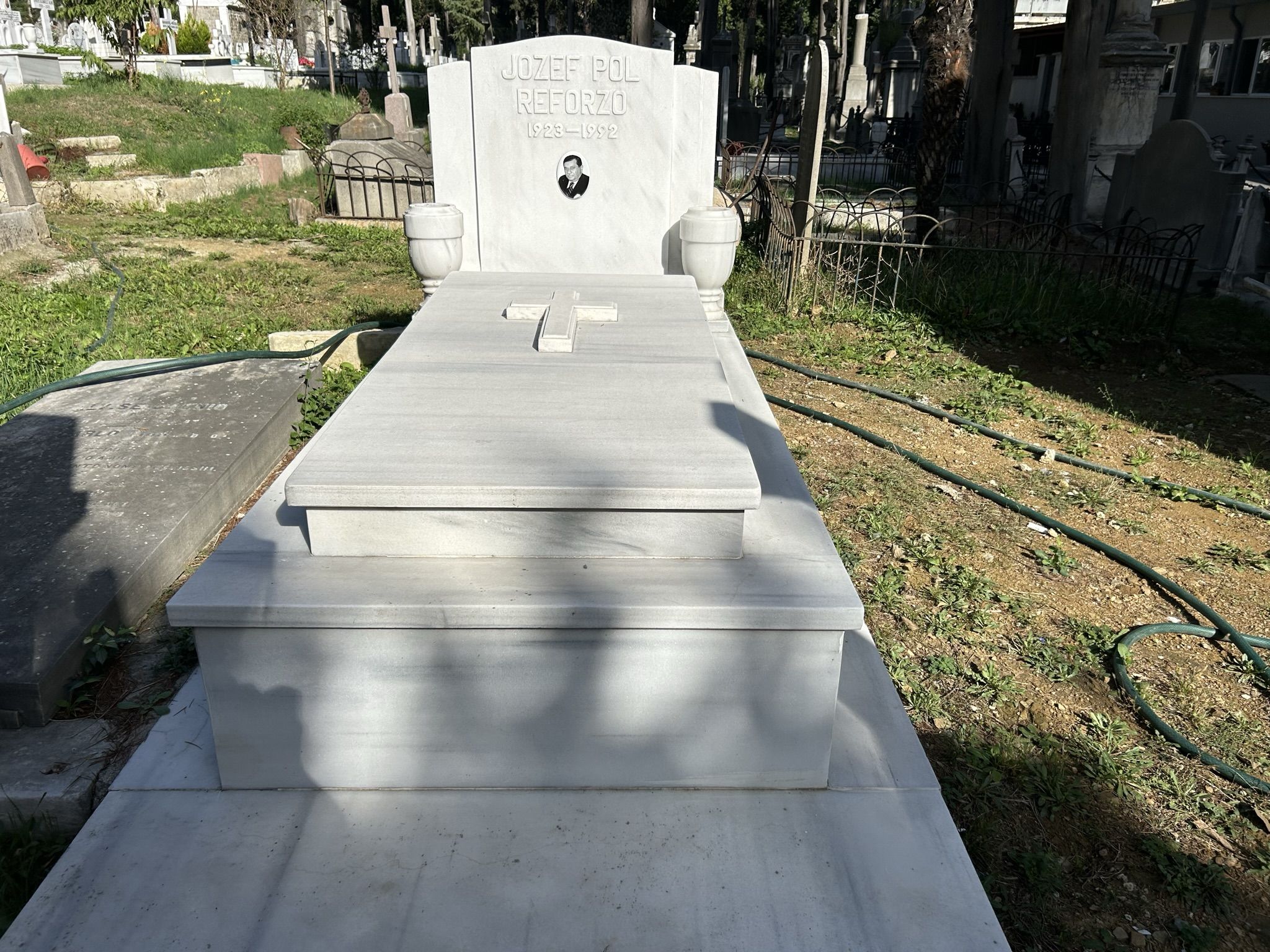 Tombstone of Jozef Pol Reforzo, Catholic cemetery in Feriköy