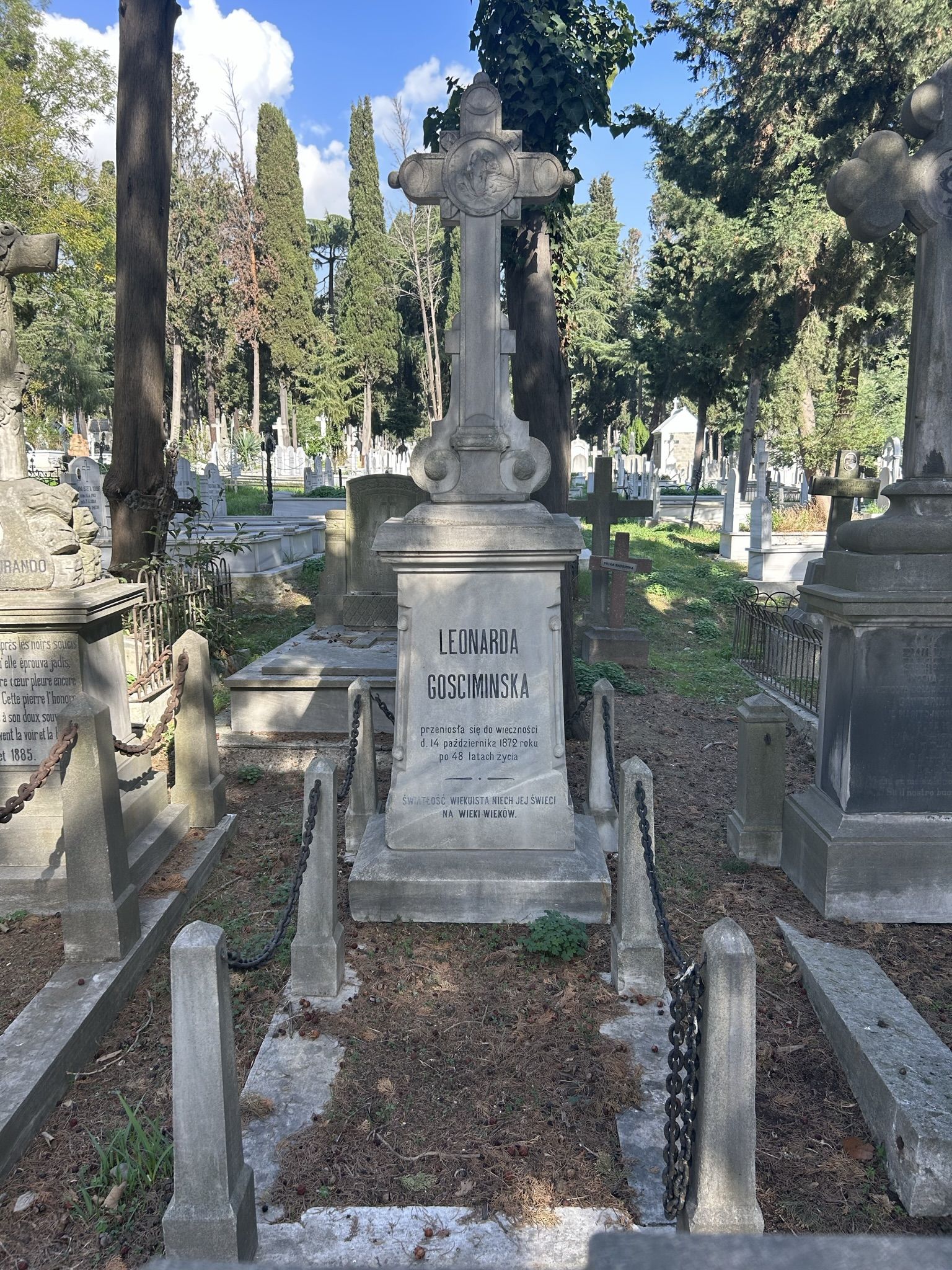 Tombstone of Leonarda Gosciminska, Catholic cemetery in Feriköy