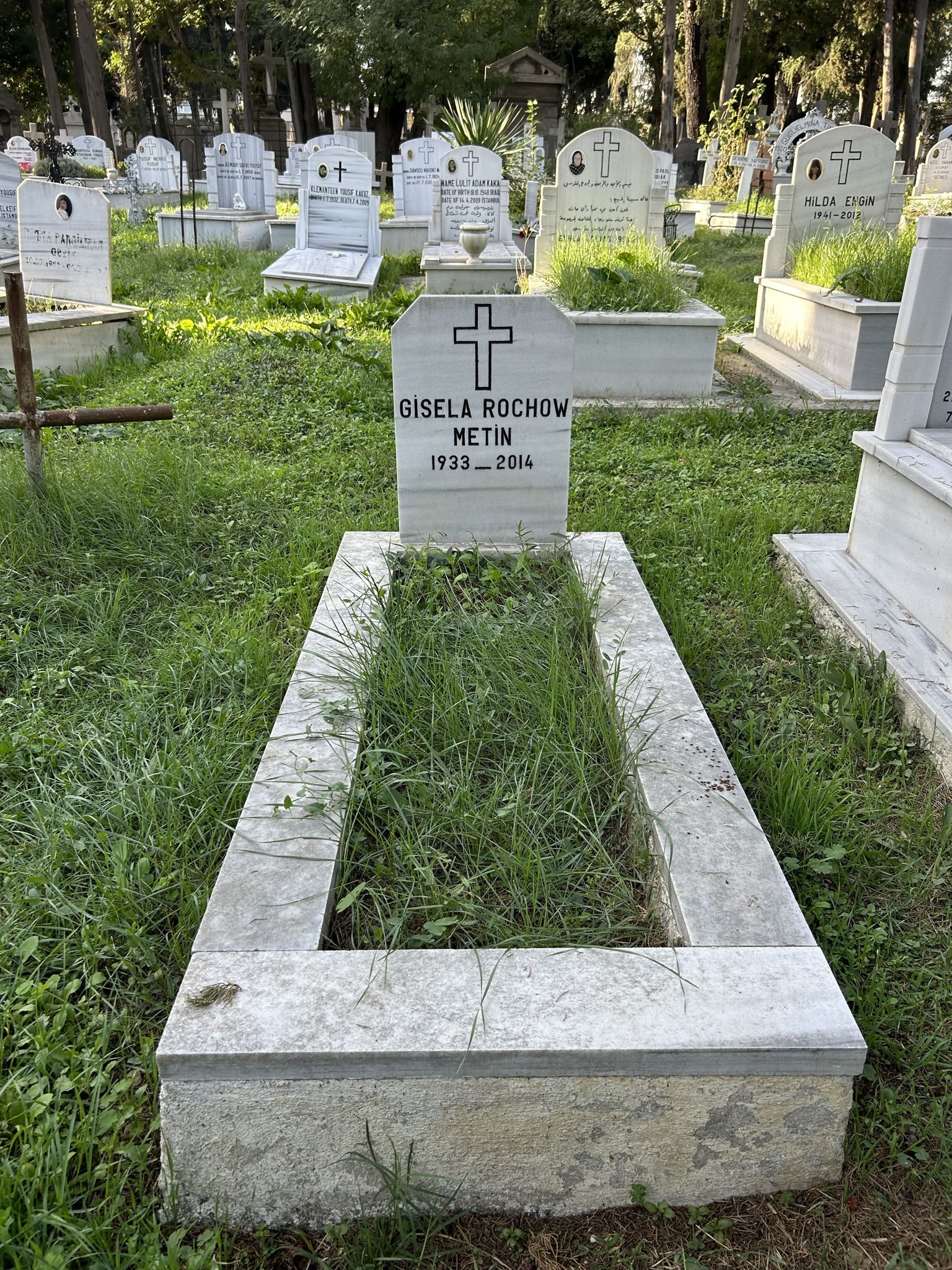 Tombstone of Gisela Rochow Metin, Catholic cemetery in Feriköy