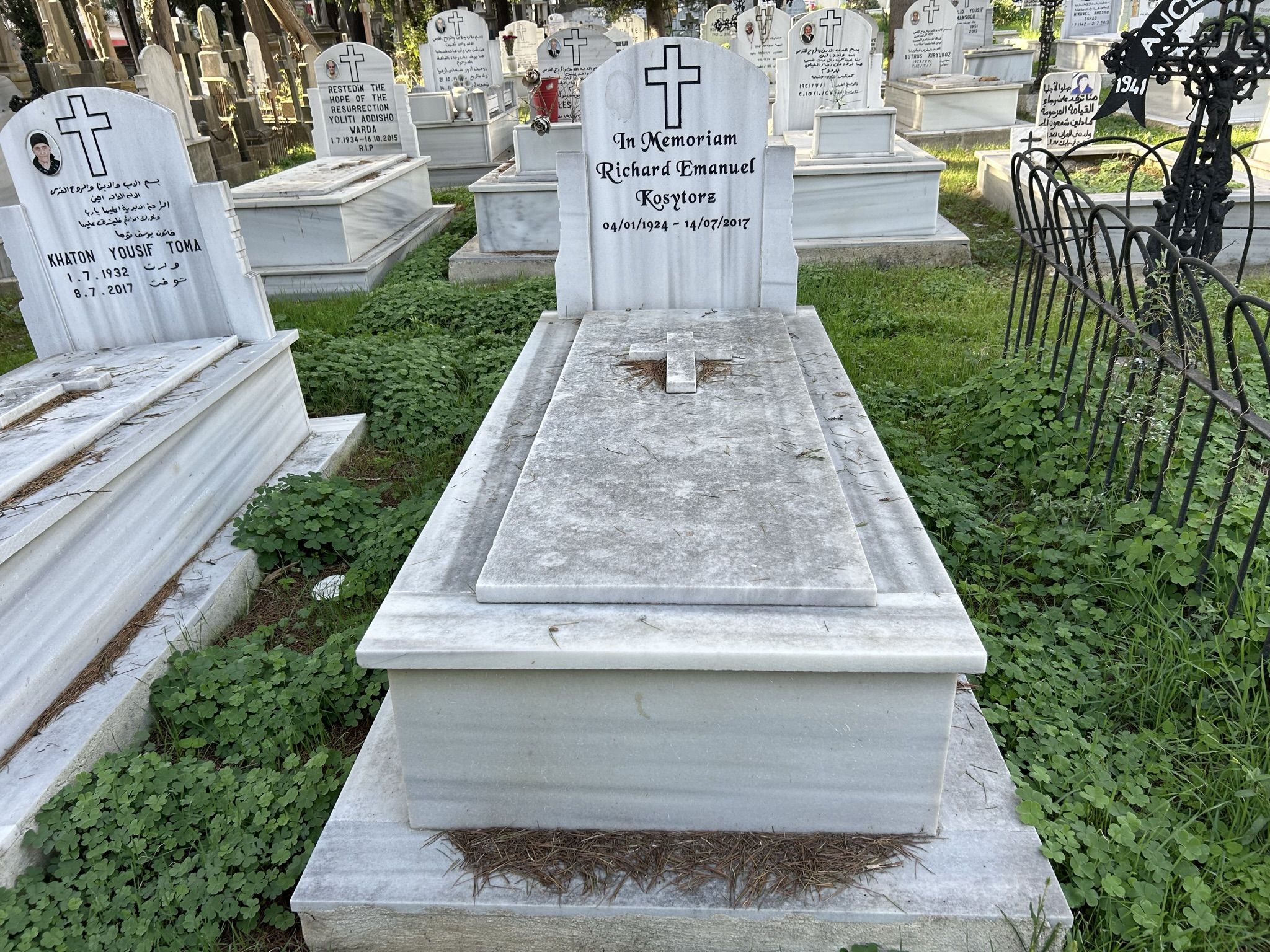 Tombstone of Richard Emanuel Kosytorz, Catholic cemetery in Feriköy