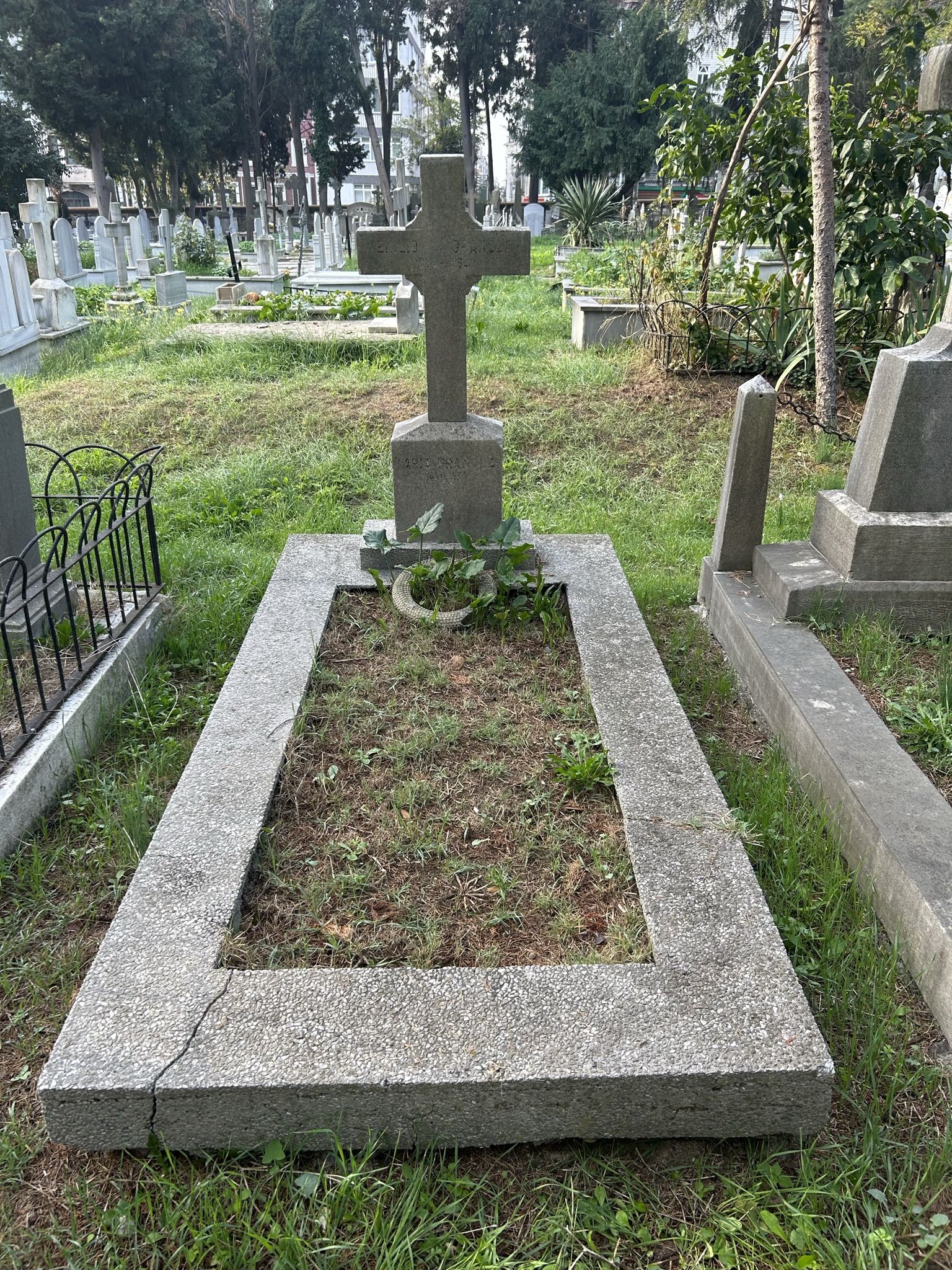 Tombstone of Emilio and Maria Granola, Catholic cemetery in Feriköy