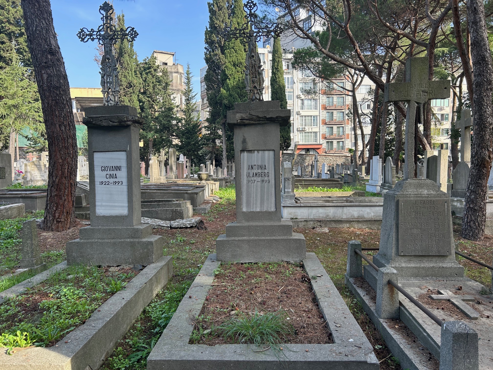 Tombstone of Antonia Ulamberg, Feriköy Catholic cemetery in Istanbul, 2023
