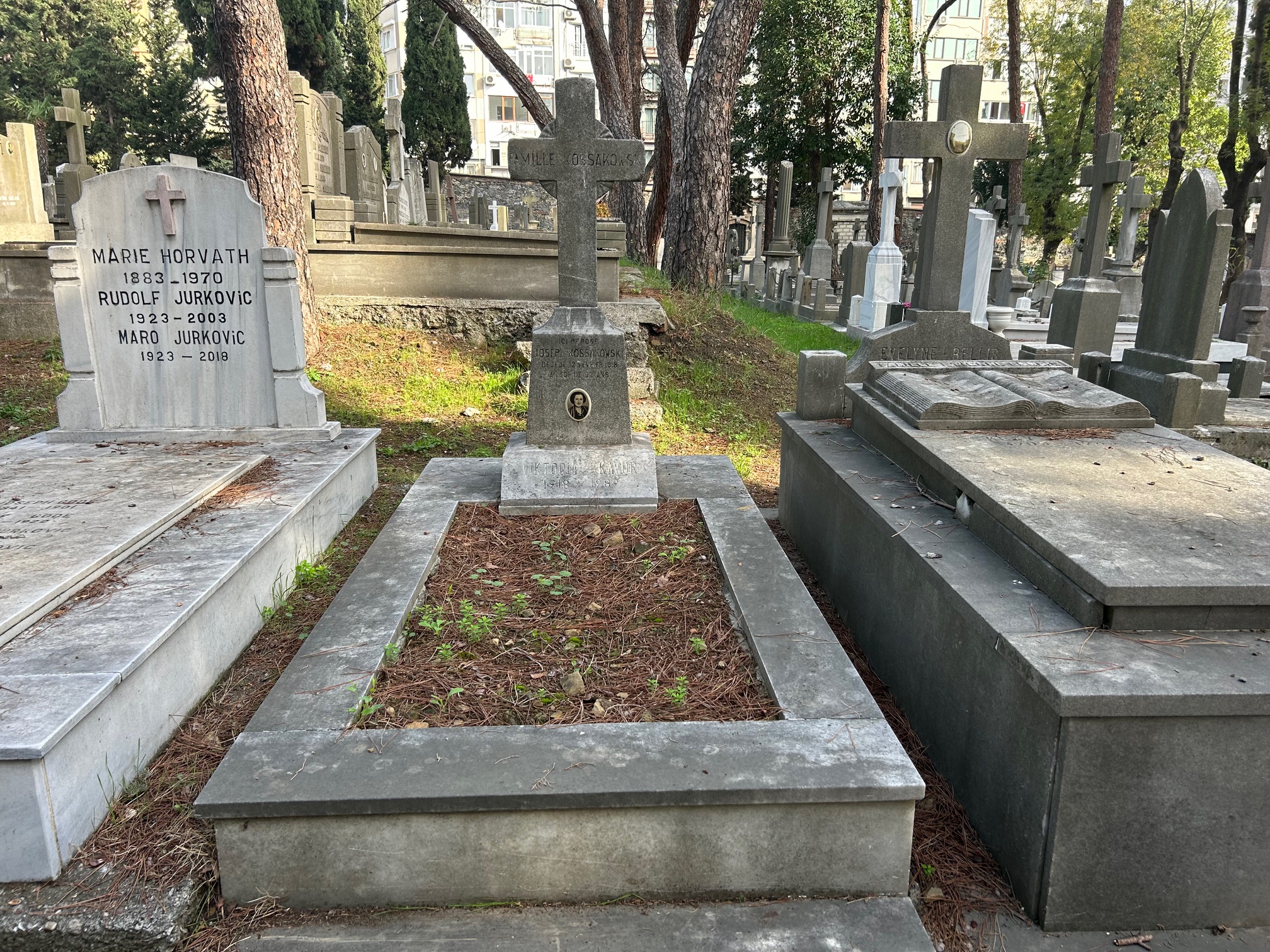 Tombstone of the Kossakowski family, Feriköy Catholic cemetery in Istanbul, 2023