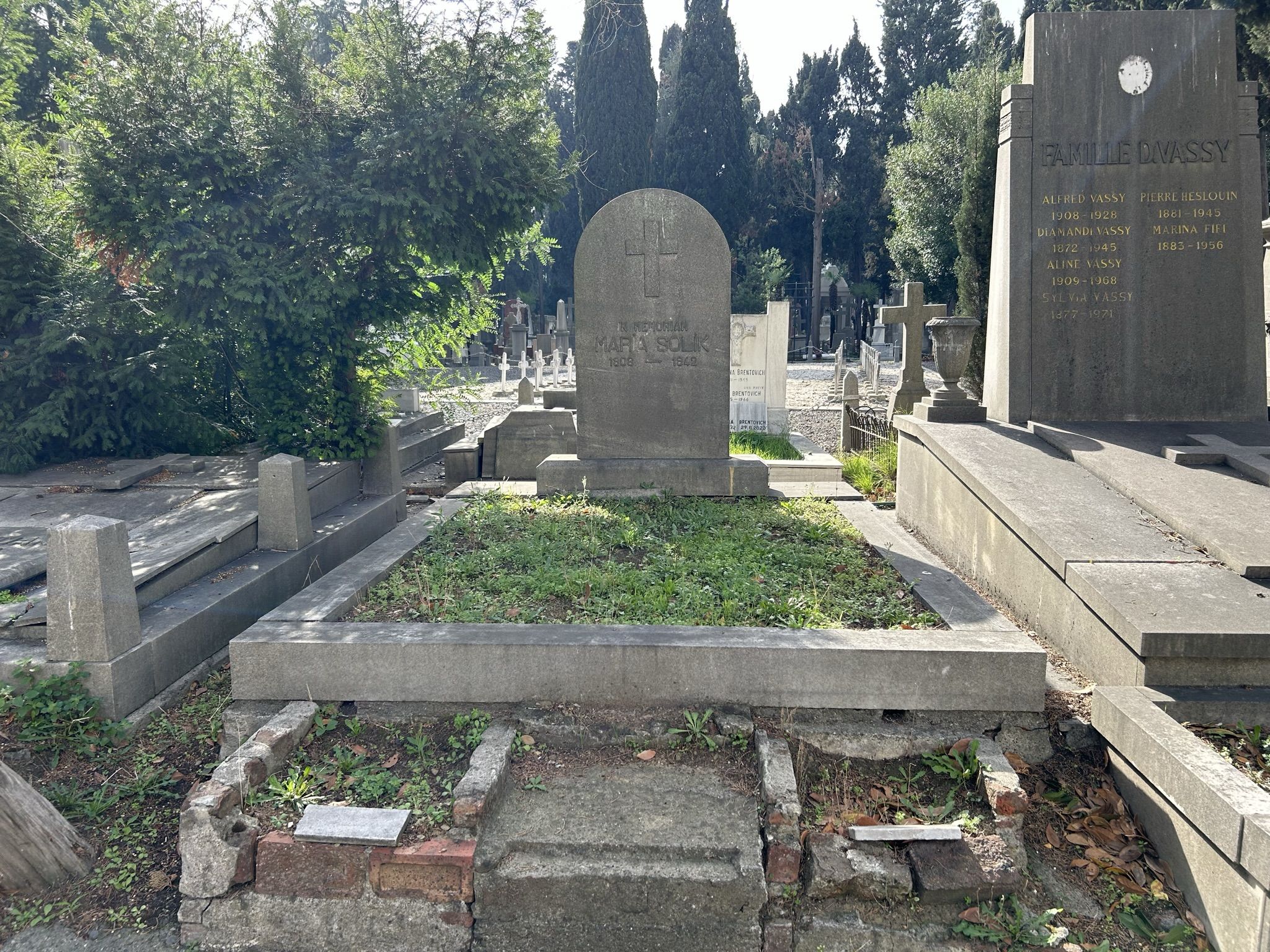 Tombstone of Maria Solik, Catholic cemetery in Feriköy