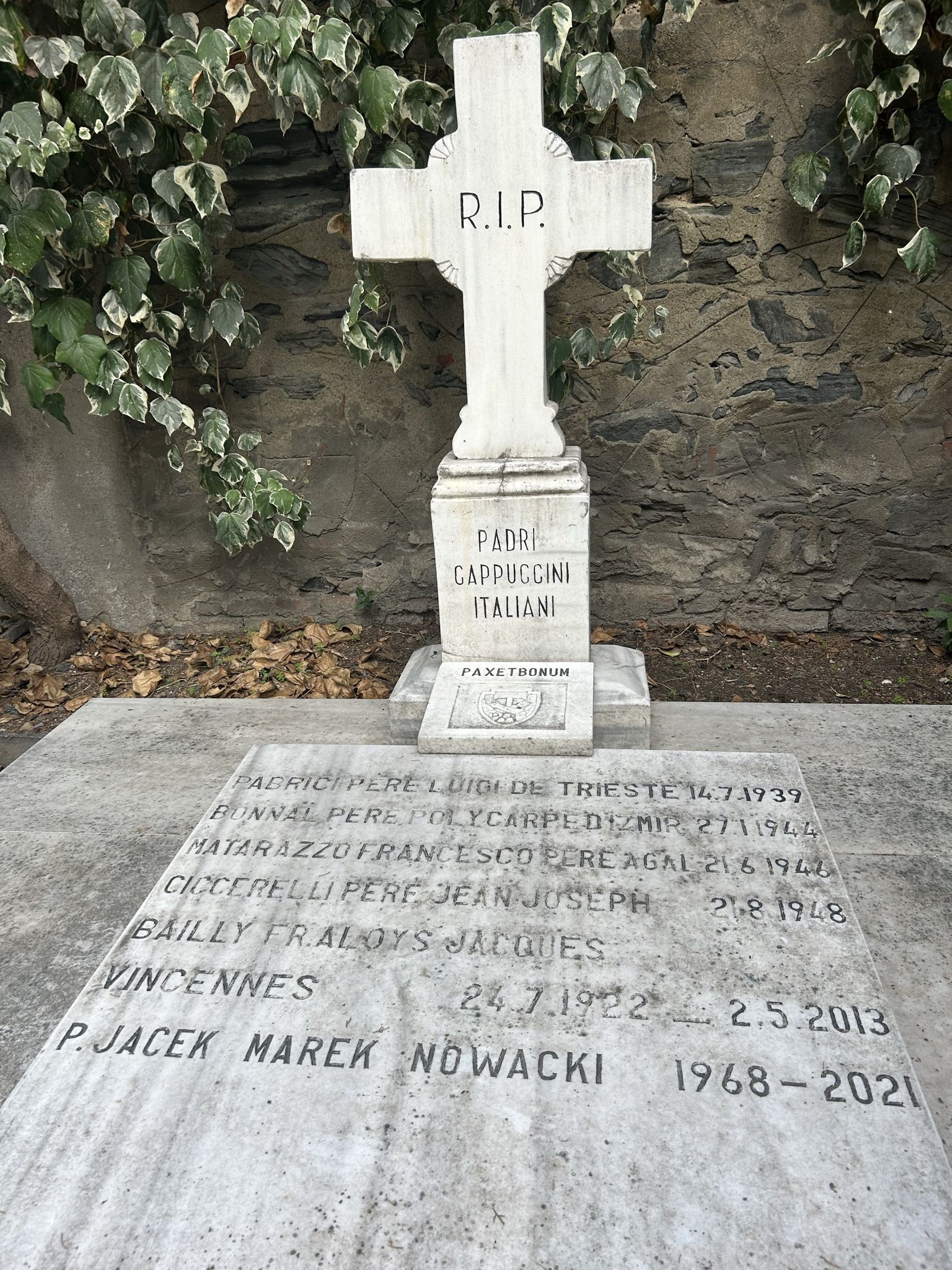 Tombstone of the Capuchin Fathers, Catholic cemetery in Feriköy