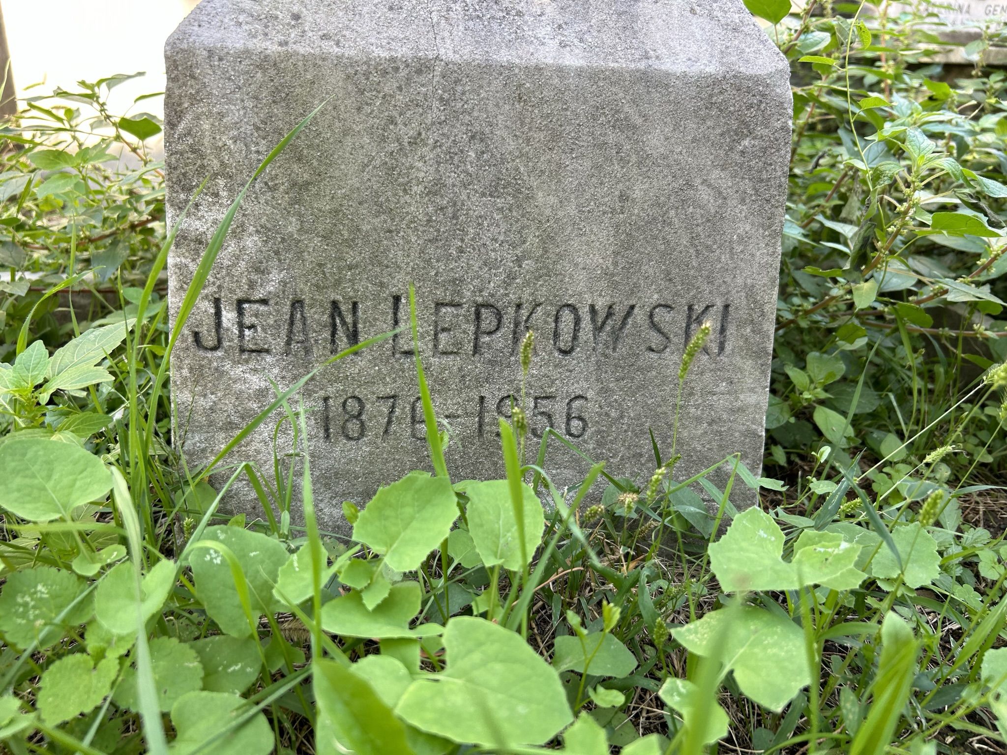 Inscription from the tombstone of Jean Lepkowski, Catholic cemetery in Feriköy