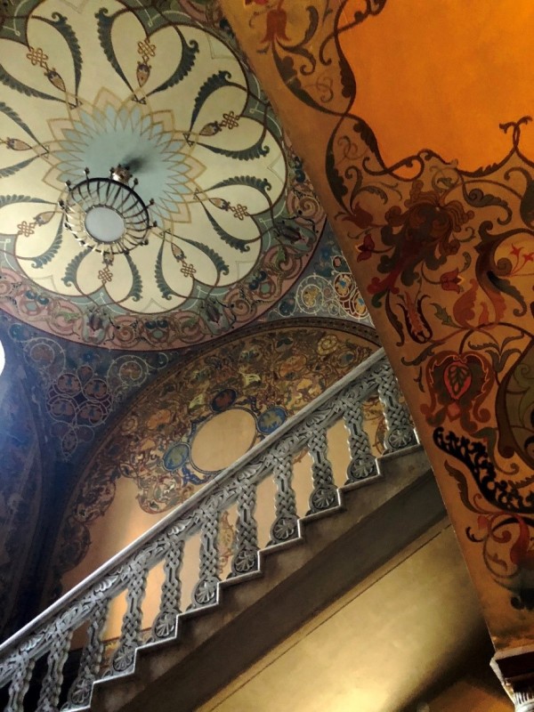 Upper flight of stairs leading to the Reading Room on the first floor in the eastern axis of the building