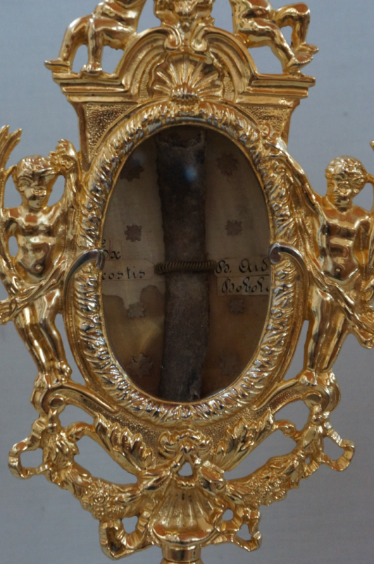 Fragment relikwiarza św. Andrzeja Boboli z kościoła w Janowie Poleskim