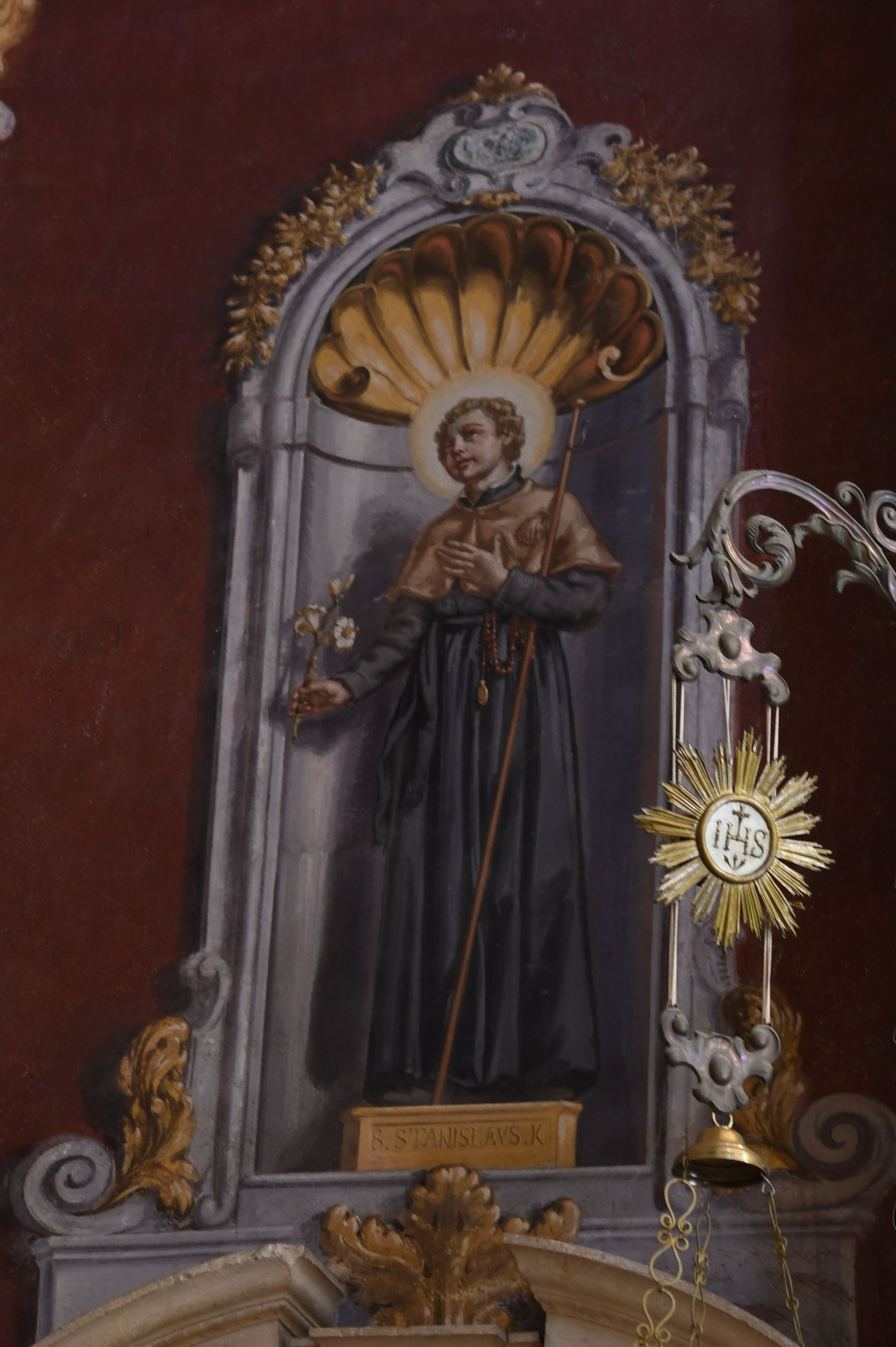 Fotografia przedstawiająca Przedstawienie św. Stanisława Kostki w kościele św. Ignacego w Dubrowniku