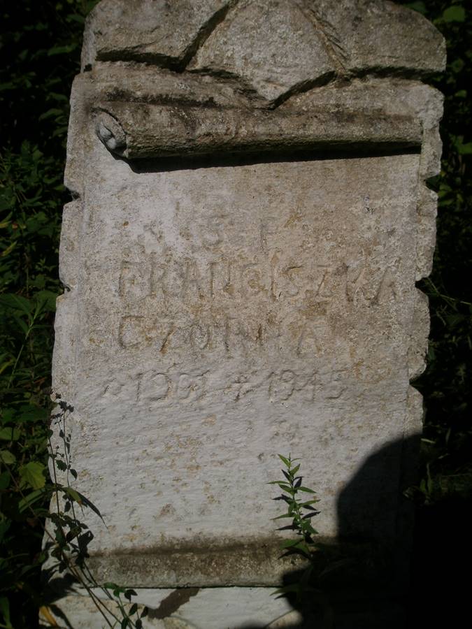 Tombstone of Franciszka Czorna, cemetery in Duliby, state from 2006
