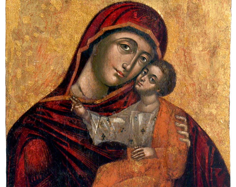 Photo showing The miraculous icon of the Virgin and Child from the church in Kaštel Štafilić.