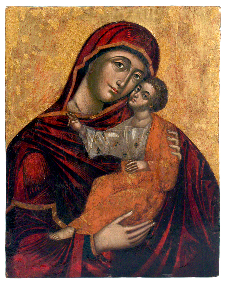 Fotografia przedstawiająca Uchodząca za cudowną Ikona Matki Boskiej z Dzieciątkiem z kościoła w Kaštel Štafilić