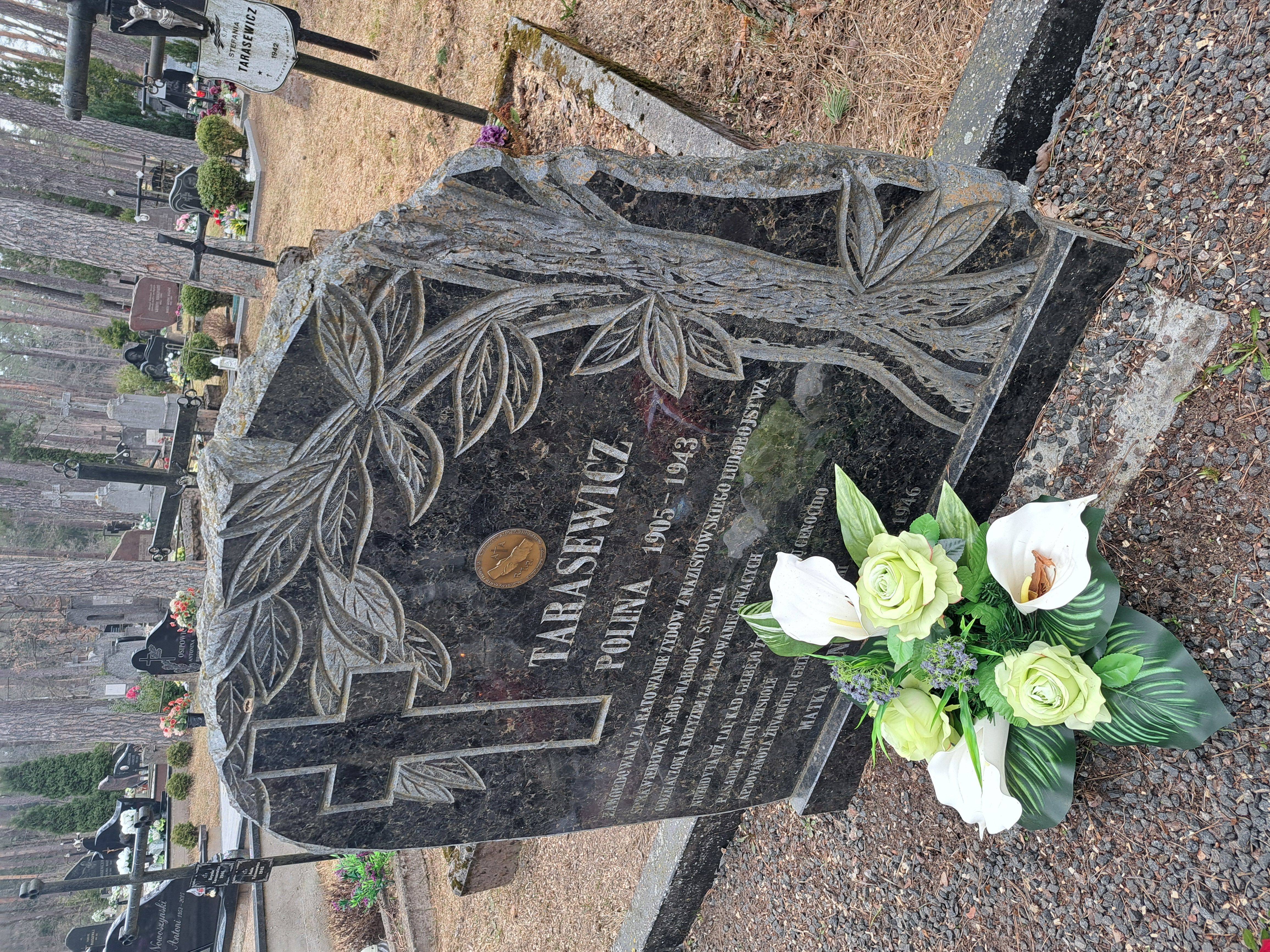 Photo montrant Tombstone of Polina Tarasevich in the Porudomin cemetery