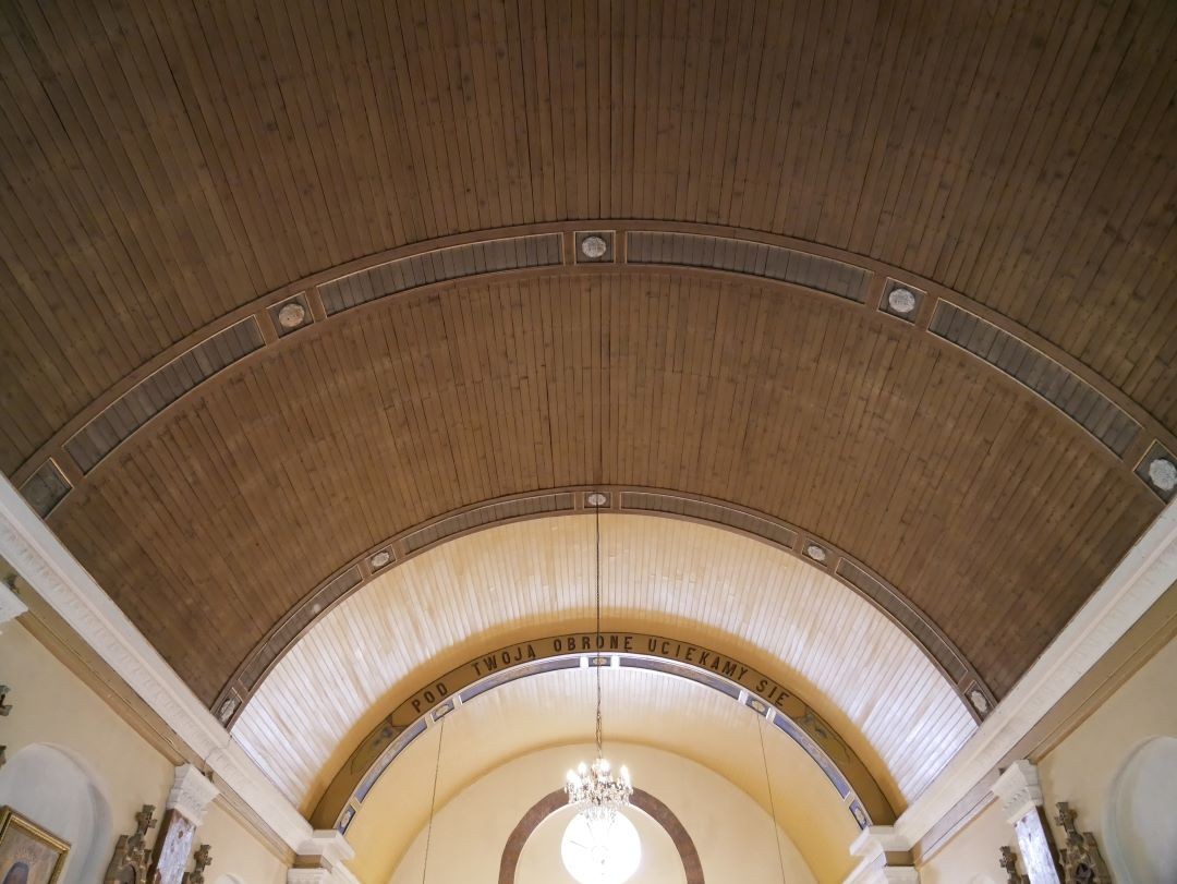 Fotografia przedstawiająca Conservation work at the Roman Catholic Church of Our Lady of Czestochowa and Blessed August Czartoryski in Adampol