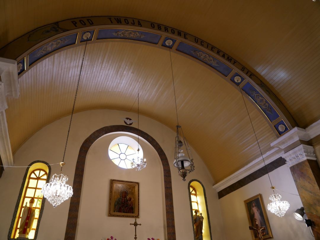Fotografia przedstawiająca Conservation work at the Roman Catholic Church of Our Lady of Czestochowa and Blessed August Czartoryski in Adampol
