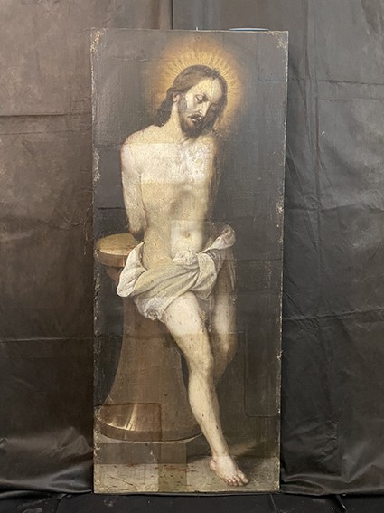 Photo montrant Conservation d\'un tableau de la chapelle Kampianov avec un cadre doré et de deux reliquaires de la cathédrale latine de Lviv