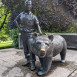 Photo showing A statue of Wojtek the Bear in Edinburgh city centre (and other statues of him)