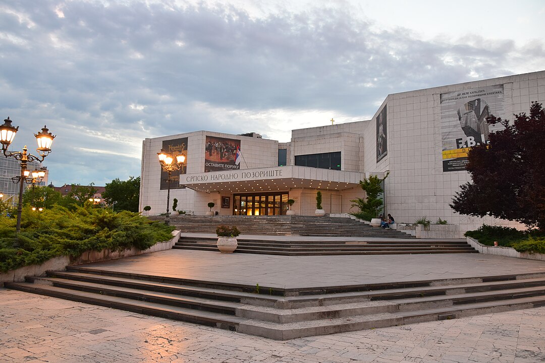 Fotografia przedstawiająca Building of the National Serbian Theatre designed by Viktor Jackiewicz in Novi Sad