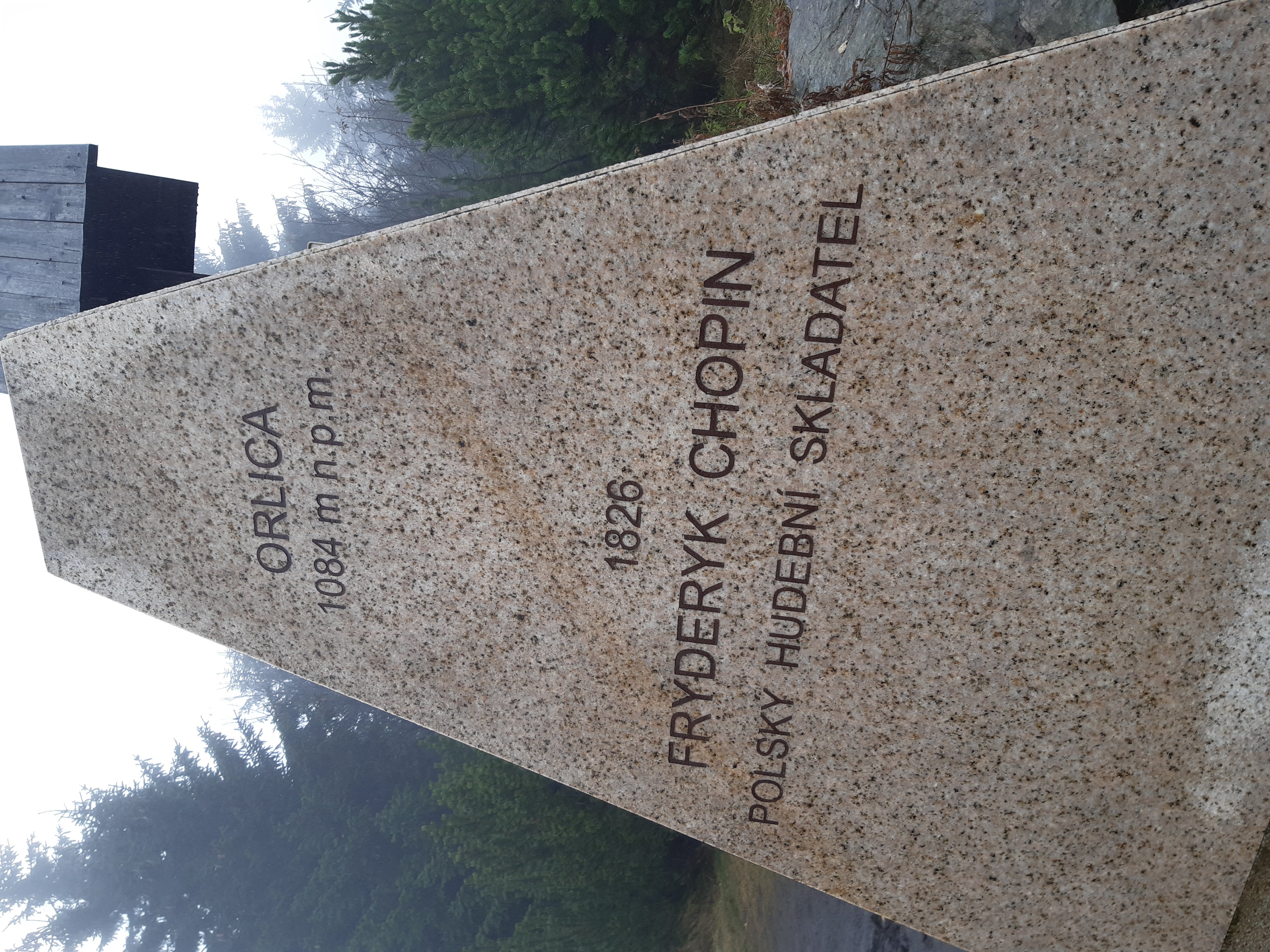 Fotografia przedstawiająca Monument commemorating the stay of Frédéric Chopin on Mount Orlica